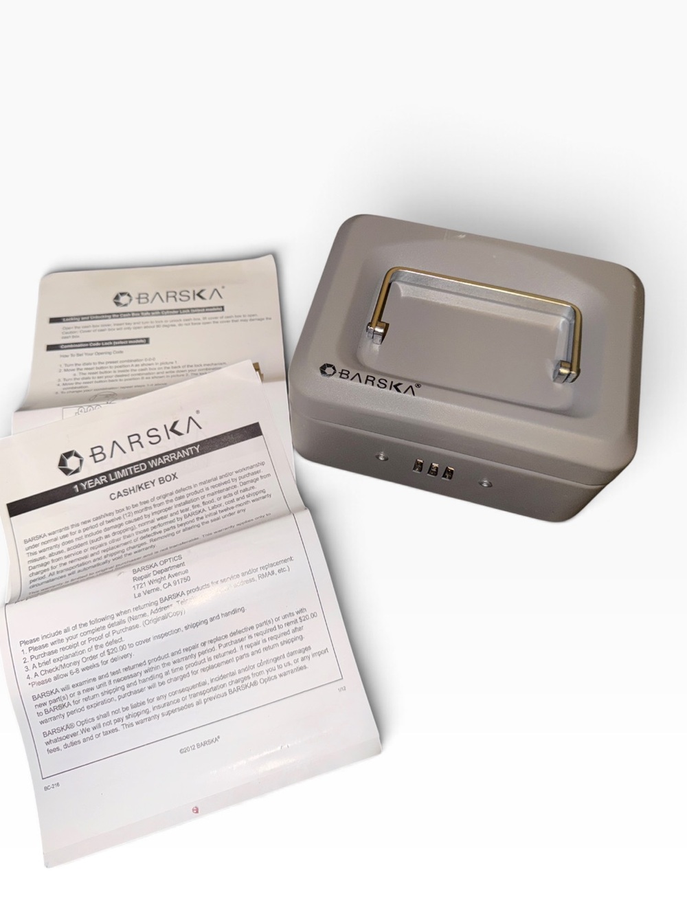 Barska Small Cashbox with Combination Lock - Gray Steel